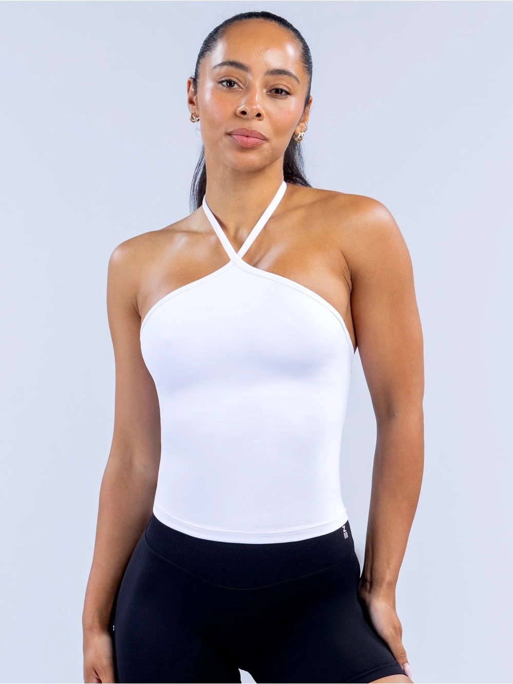 Dynamic longline halter top - OPTIC WHITE